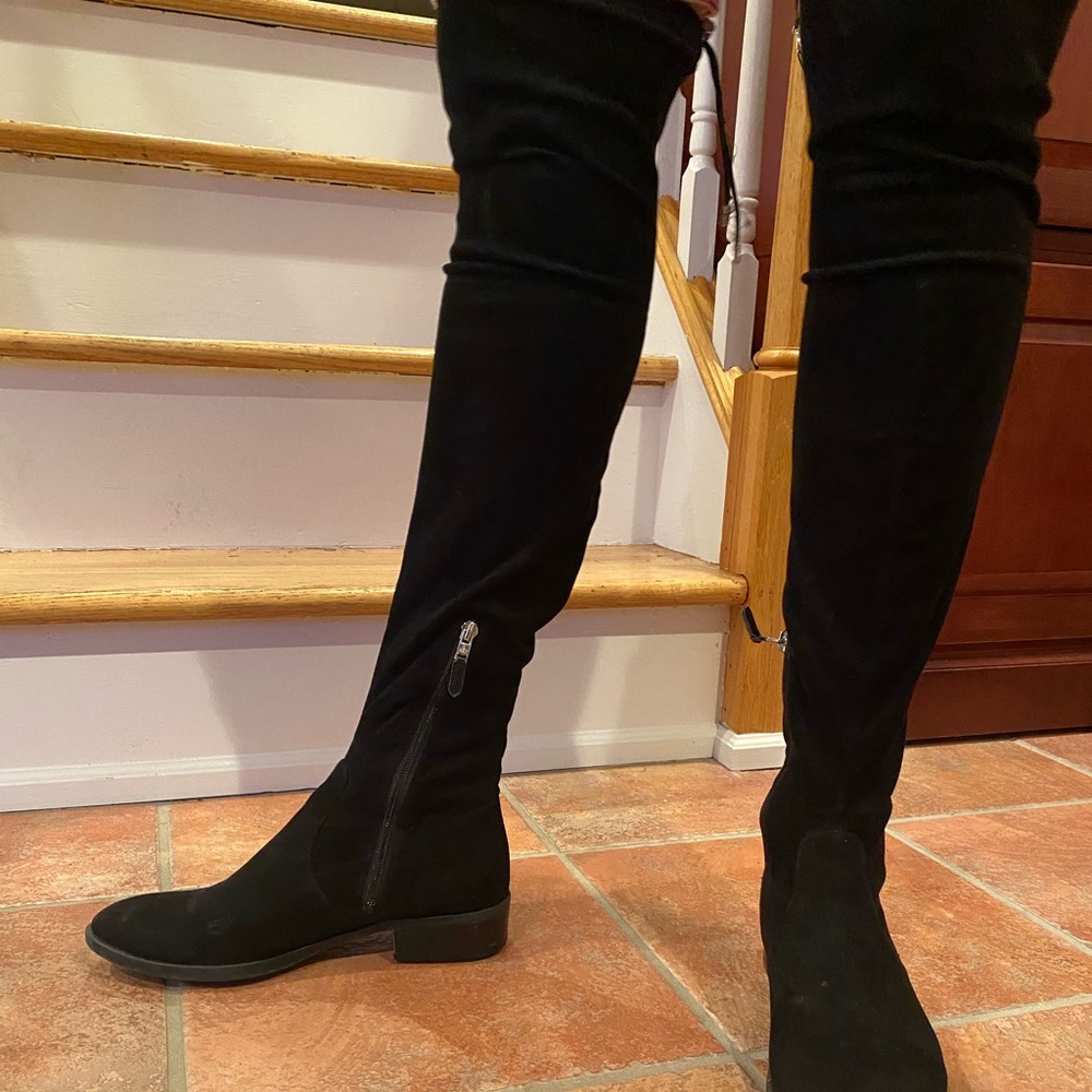 Over the knee suede boots